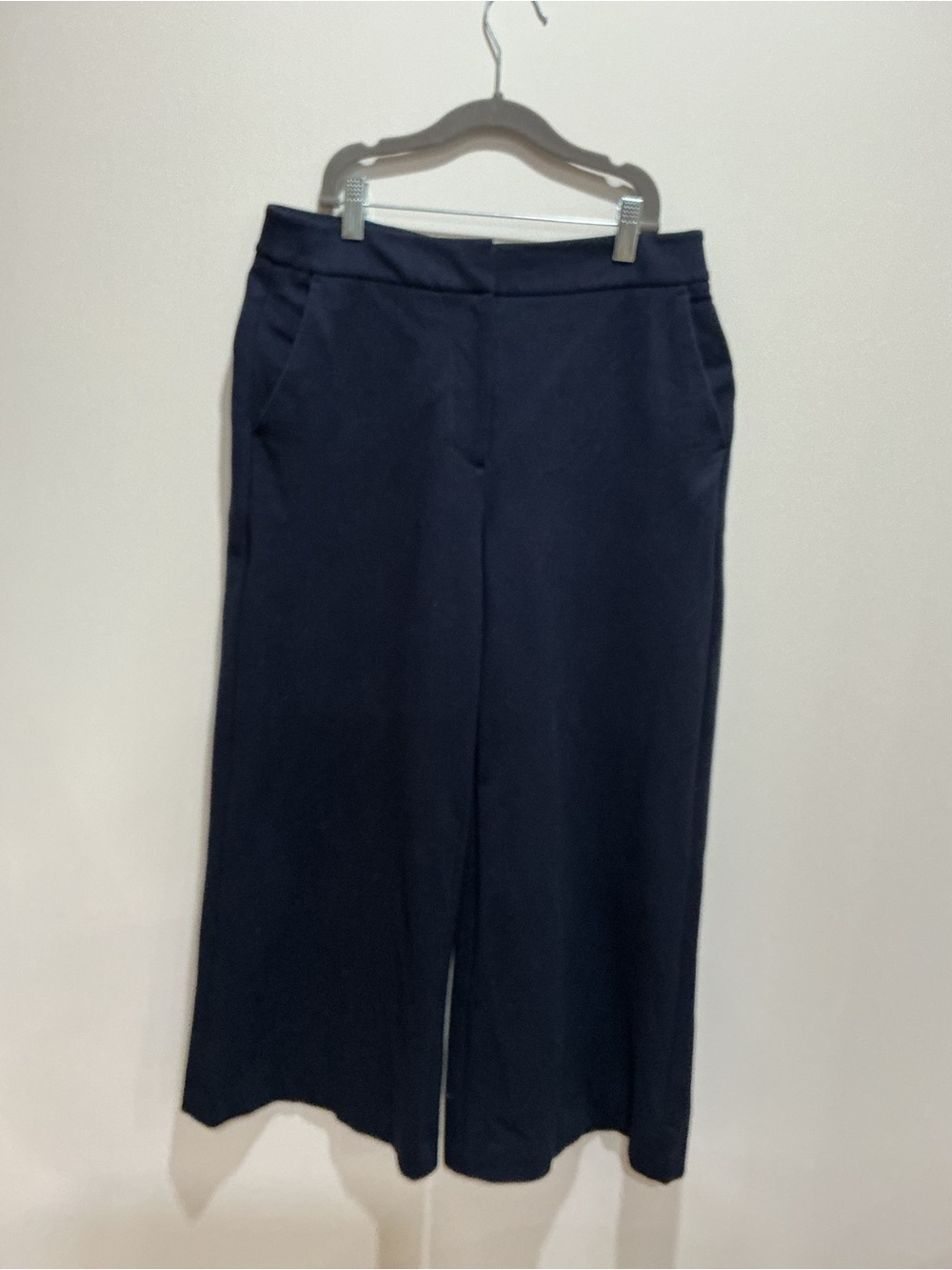 Boden Ponte Wide Leg Navy Cropped Pants size 8 - Picture 2 of 6